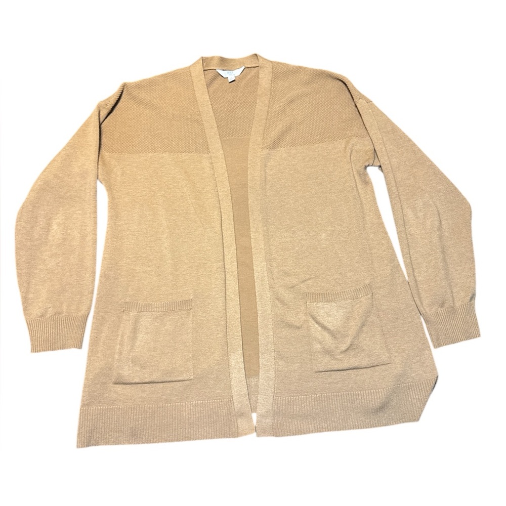 Time and Tru Women’s Open-Front Cardigan Sweater – Size Large (12–14) Brown